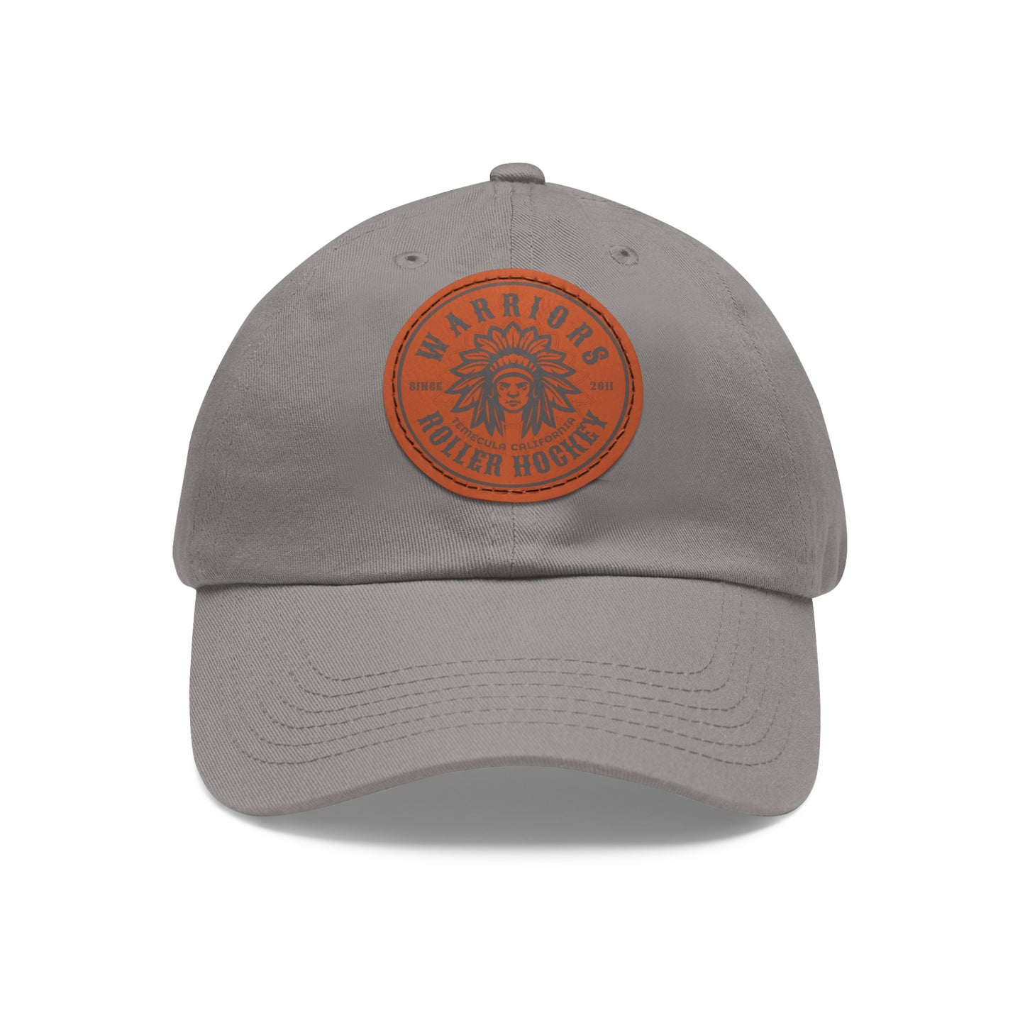 Dad Hat with Leather Patch (Round)