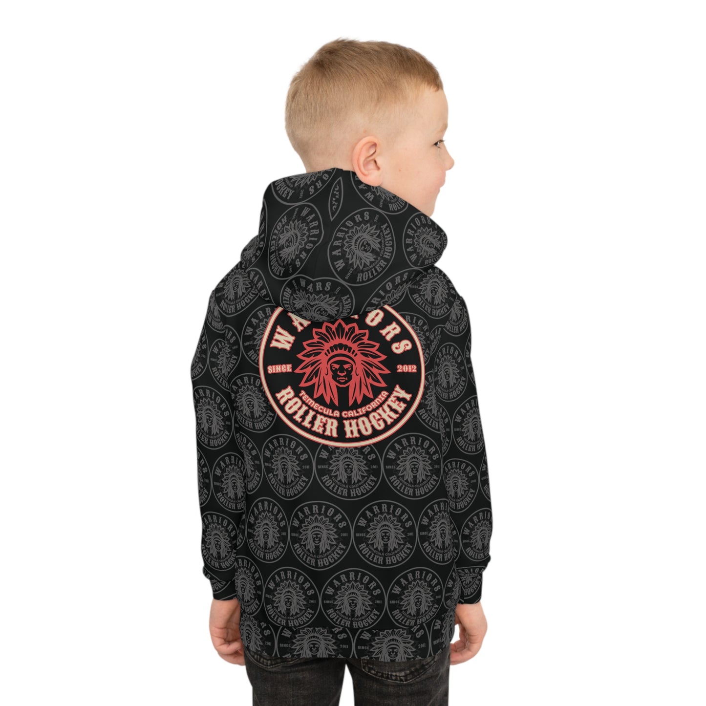 AOP Warrior Head Youth Hoodie